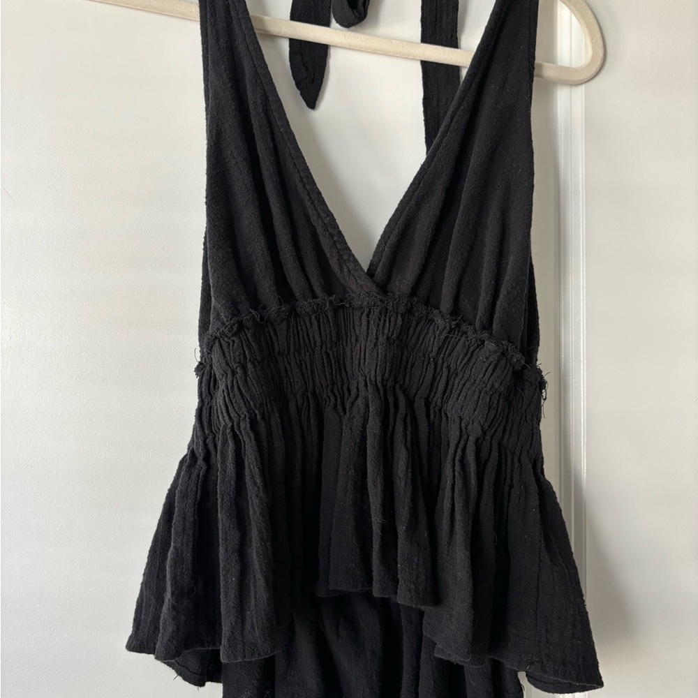 Ocean Drive Black Textured Top